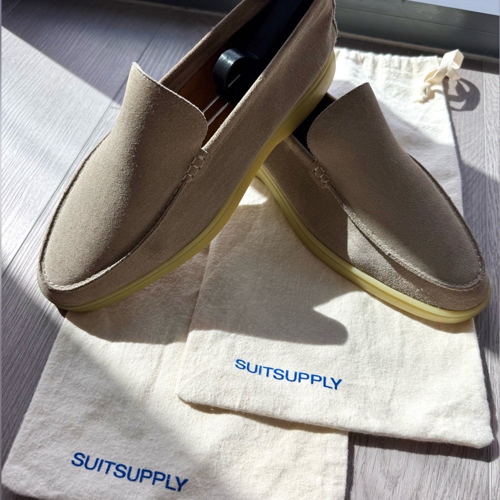 Suitsupply Sand Suede Slip On Loafers Italian Calf Suede Men’s  EU 42 - US 9